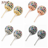 CZ Ball Stud Earrings 6mm/8mm/10mm Rhinestone Jewelry