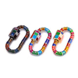 Rainbow Lock Carabiner Screw Clasp Jewelry Hanging Chain Pendants