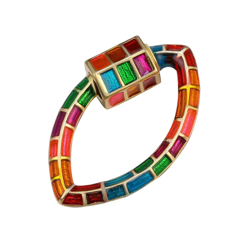 Rainbow Lock Carabiner Screw Clasp Jewelry Hanging Chain Pendants