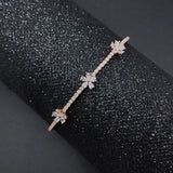 Jztop Metal Opening Bracelet with Zircon Flower Design