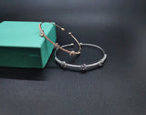 Jztop Metal Opening Bracelet with Zircon Flower Design