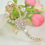 Scorpion Key Keyring Women Rhinestone Crystal Charm Pendant Key Bag Chain