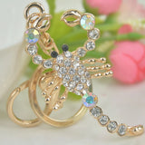 Scorpion Key Keyring Women Rhinestone Crystal Charm Pendant Key Bag Chain