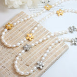 Korean Flower Baroque Freshwater Pearl Bracelet & Necklace Set