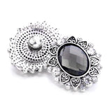 Flower Love Cross Crystal Birthstone Snap Button Bracelet DIY