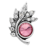 Flower Love Cross Crystal Birthstone Snap Button Bracelet DIY