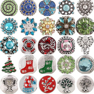 Tree of Life Christmas Gemstone Snap Button Bracelet DIY