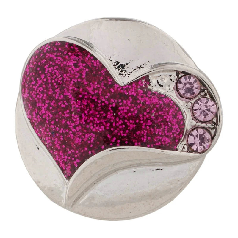 K0017 Flower Love Mom Crystal Snap Button Jewelry DIY Bracelet