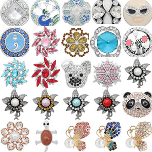 Butterfly Crystal Birthstone Snap Button Bracelet