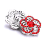 18mm Flower Love Crystal Gemstone Snap Button DIY Bracelet