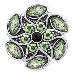Flower Alphabet Love Animal Crystal Birthstone Snap Button DIY Bracelet