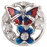 Flower Butterfly Birthstone 18mm Snap Button DIY Bracelet