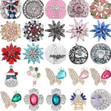 Flower Butterfly Birthstone 18mm Snap Button DIY Bracelet