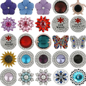 18mm Crystal Gemstone Birthstone Snap Button for DIY Bracelet