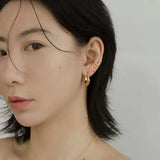 Amorita Geometric Irregular C Shape Stud Earrings For Women