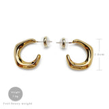 Amorita Geometric Irregular C Shape Stud Earrings For Women