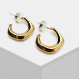 Amorita Geometric Irregular C Shape Stud Earrings For Women