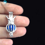 Crown Bead Cage Locket Pendant Essential Oil Diffuser