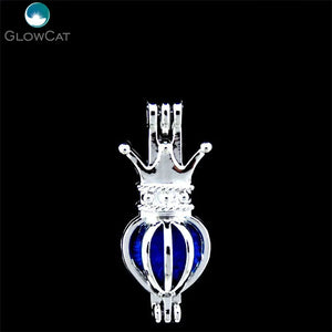 Crown Bead Cage Locket Pendant Essential Oil Diffuser