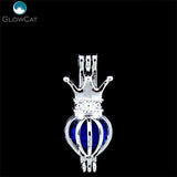 Crown Bead Cage Locket Pendant Essential Oil Diffuser