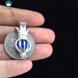 Crown Bead Cage Locket Pendant Essential Oil Diffuser