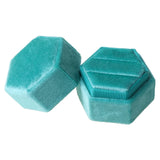 K3ND Velvet Double Ring Box Hexagon Wedding Ceremony Ring Box