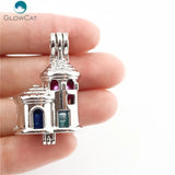 Castle Beads Cage Aroma Bead Charms Pendant Essential Oil Diffuser