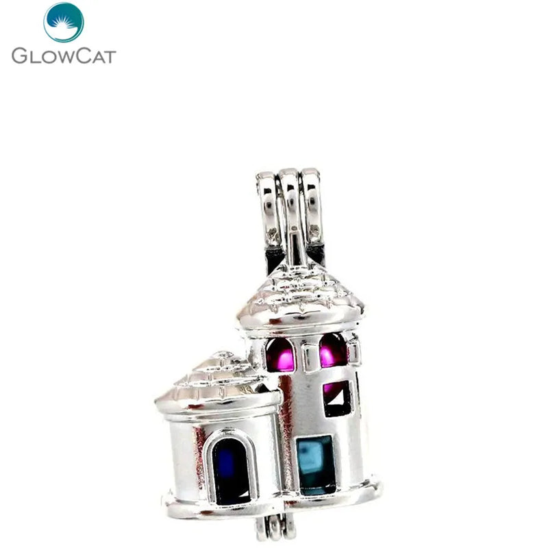 Castle Beads Cage Aroma Bead Charms Pendant Essential Oil Diffuser