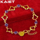 24K Zircon Heart Bracelet High Charm