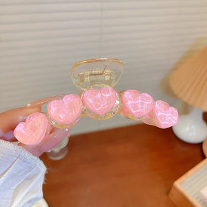KAITIN Arc-shaped Heart Hairpin Women Sweet Back Spoon Curly Shark Clip