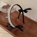 Double Row Pearl Hair Band French Temperament Hair Jewelry