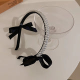 Double Row Pearl Hair Band French Temperament Hair Jewelry