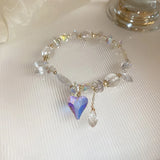 Crystal Love Irregular Elastic Bracelet Women Japanese Temperament Bracelet