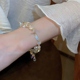 Crystal Love Irregular Elastic Bracelet Women Japanese Temperament Bracelet