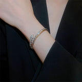 KAITIN Zircon Snake-shaped Open Bangle Net Red Ins Temperament Bracelet