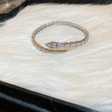 KAITIN Zircon Snake-shaped Open Bangle Net Red Ins Temperament Bracelet