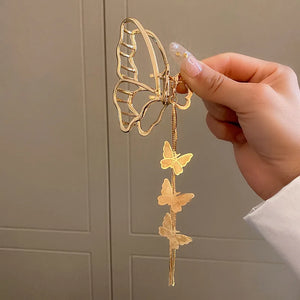 KAITIN Korea Butterfly Tassel Long Grab Hair Jewelry Women Back Head