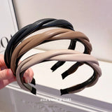 KAITIN Korea Leather Hair Jewelry Women High Top Pressure Hair Band