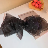 KAITIN Fabric Tulle Studded Hair Clip Exaggerated Spring Clip Hair Accessory