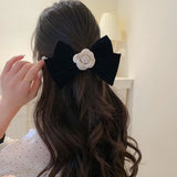 Fabric Flower Bow Hairpin Retro Art Hair Jewelry for Women