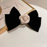 Fabric Flower Bow Hairpin Retro Art Hair Jewelry for Women