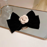 Fabric Flower Bow Hairpin Retro Art Hair Jewelry for Women