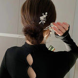 Vintage Pearl Flower Hairpin for Women Temperament Sense Hairpin