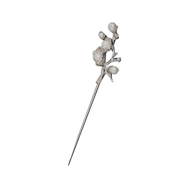 Vintage Pearl Flower Hairpin for Women Temperament Sense Hairpin