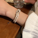 KAITIN Letter Square Fresh Water Pearl Detachable Women Bracelet