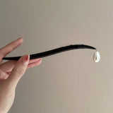 Irregular Pearl Geometric Wooden Hairpin for Women Ball Head Hair Jewelry