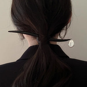 Irregular Pearl Geometric Wooden Hairpin for Women Ball Head Hair Jewelry