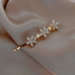 Opal Five-petal Flower Hairpin Korea Liu Haipin Hair Jewelry Female