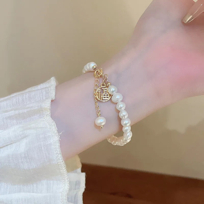 French Vintage Pearl Bracelet for Women