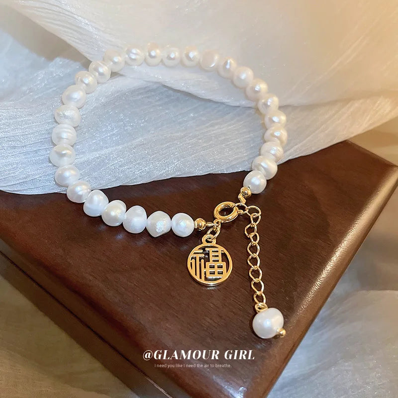 French Vintage Pearl Bracelet for Women